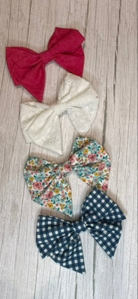 Joy Bow – Large, Navy Gingham