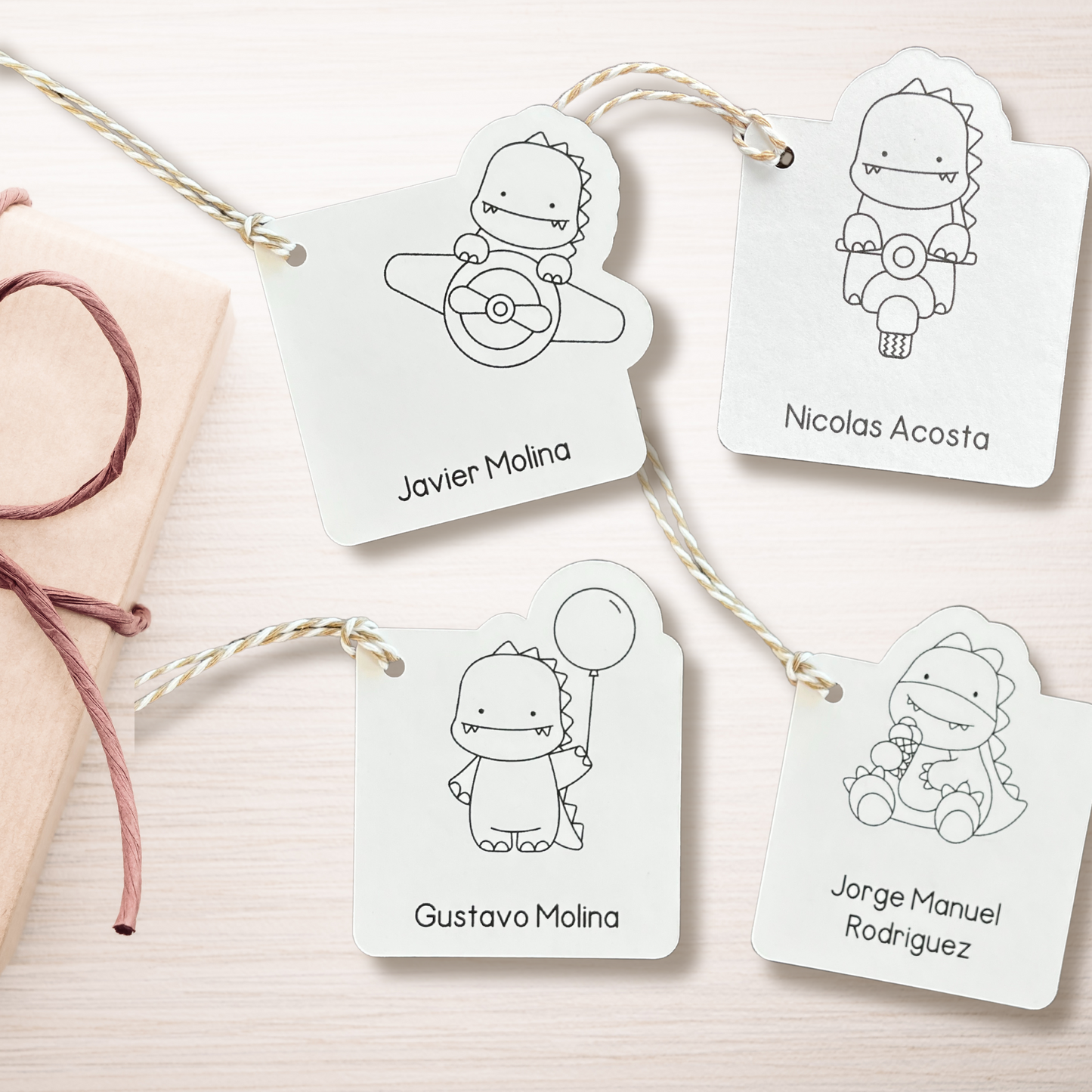 Dinosaur Adventure Gift Tags (Set of 12 Dino-Themed Party Tags)