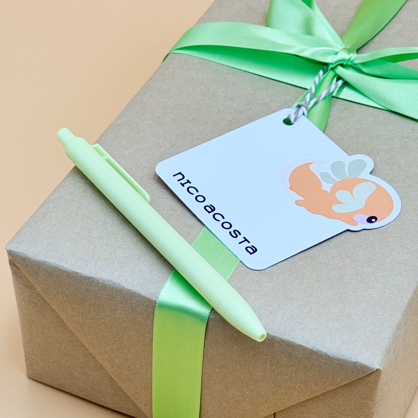 Cute Axolotl Party Gift Tags (Set of 12 Personalized Tags)