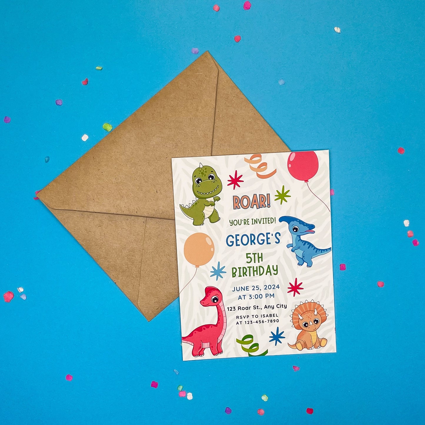Dino-rific Kids Birthday Party Gift Tags (Set of 12 Dino Tags)