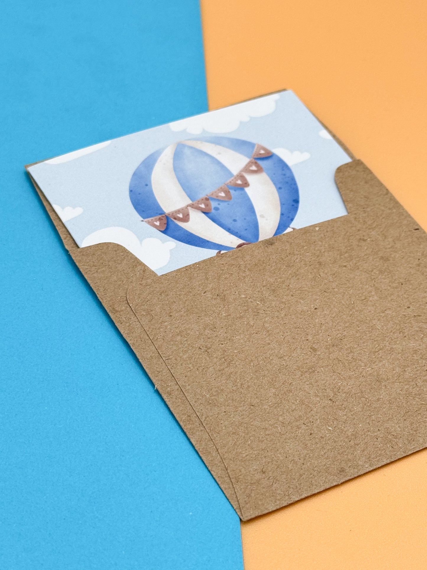Whimsical Blue Hot Air Balloon Cards (Set of 3 Balloon Cards)