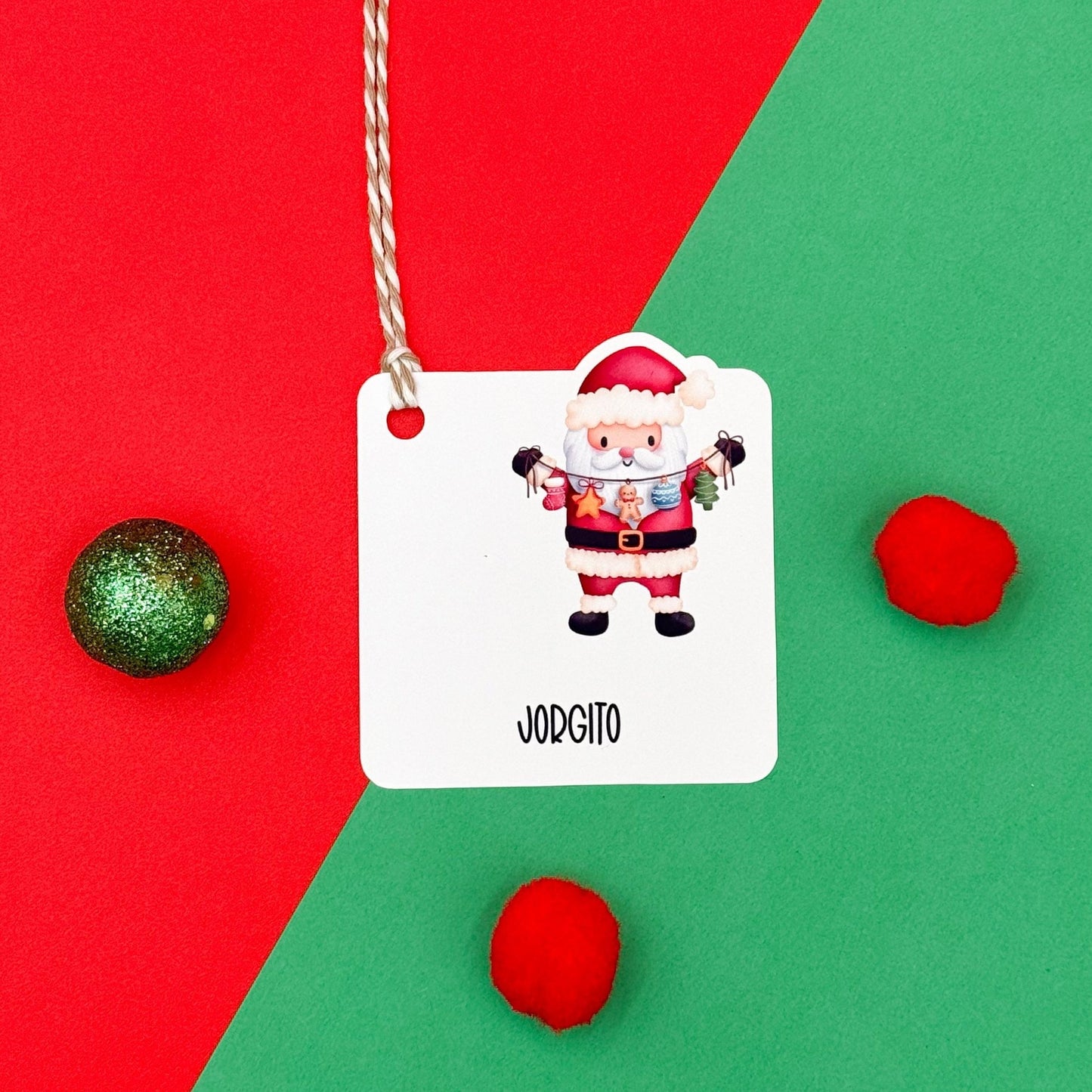 Santa’s Ornament Celebration Gift Tags! (Set of 12 Christmas Gift Tags)