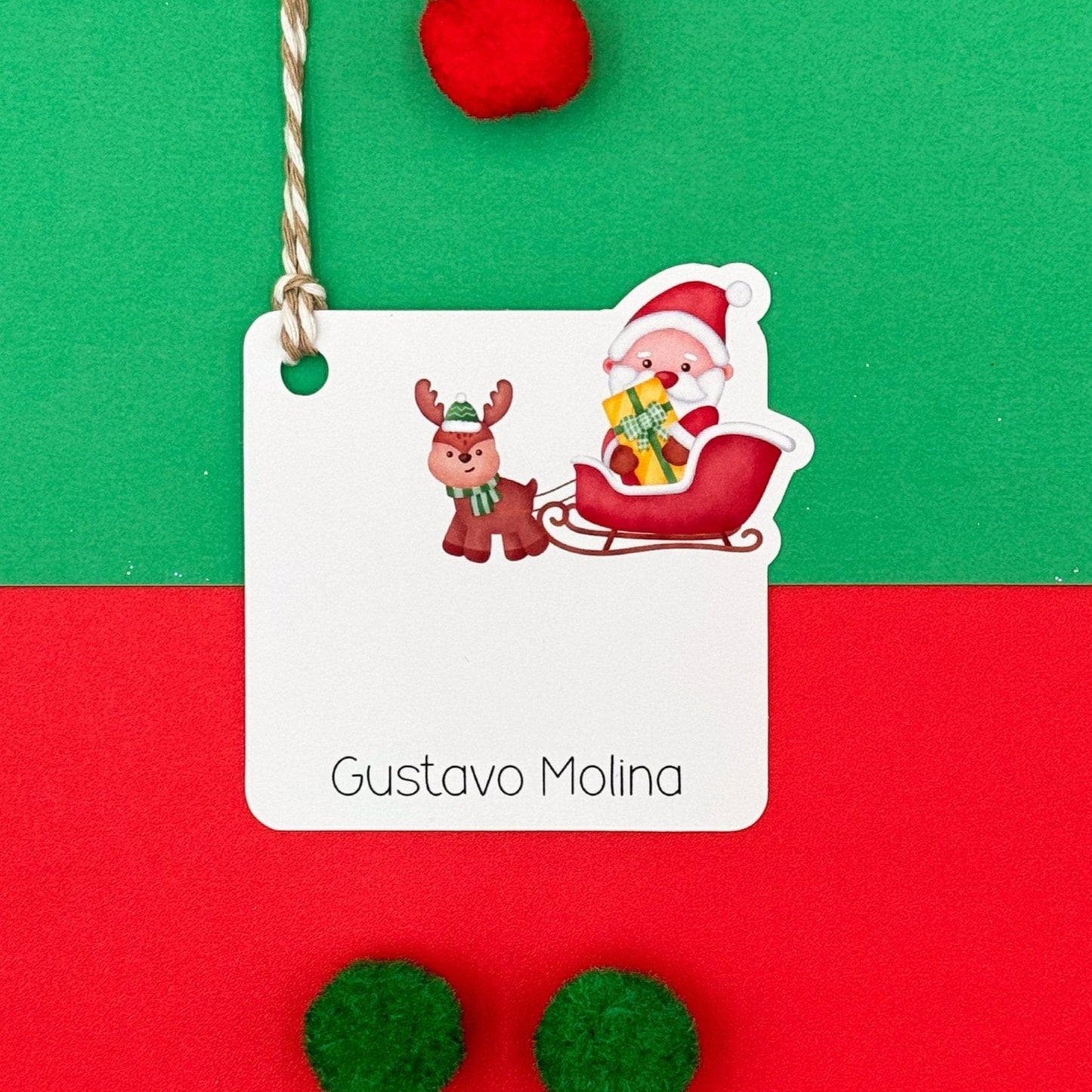 Santa’s Sleigh Ride Gift Tags (Set of 12 Christmas Gift Tags)