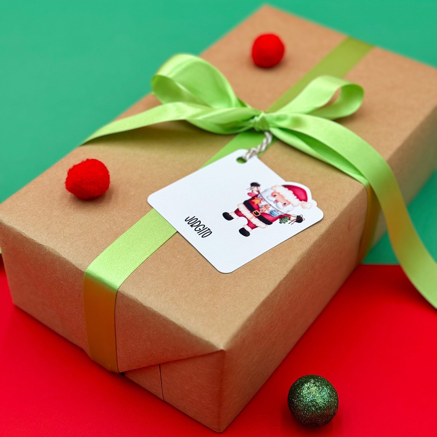 Santa’s Ornament Celebration Gift Tags! (Set of 12 Christmas Gift Tags)
