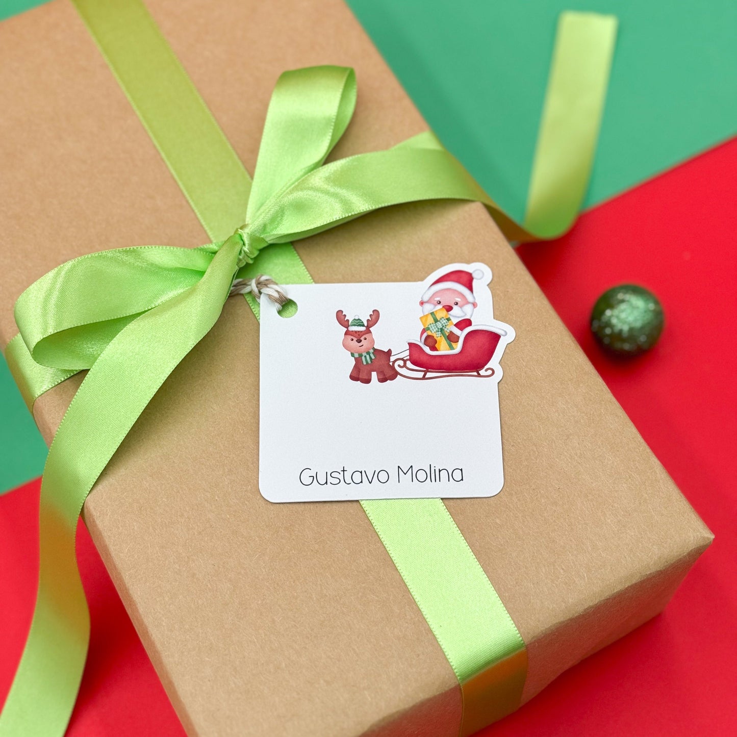 Santa’s Sleigh Ride Gift Tags (Set of 12 Christmas Gift Tags)