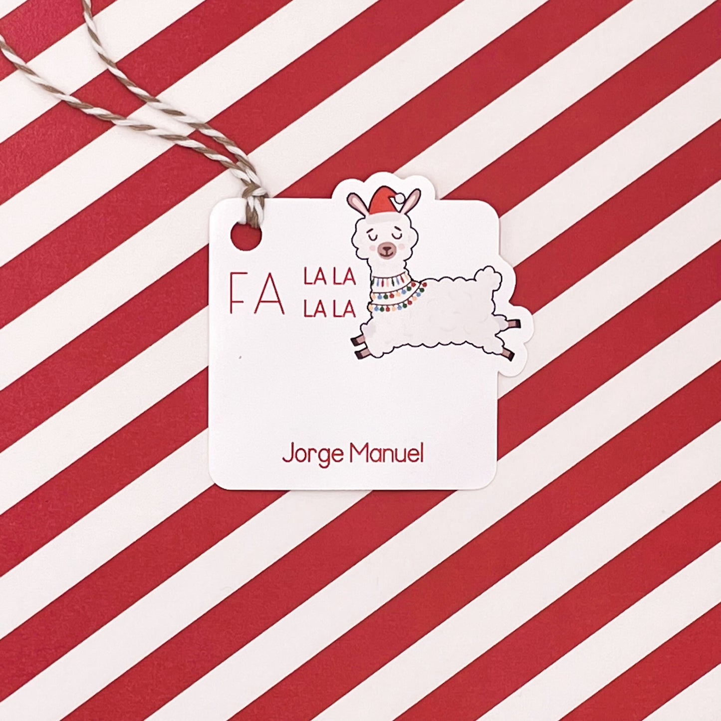 Fa La La Llama Christmas Gift Tags (Set of 12 Llama-Themed Tags)