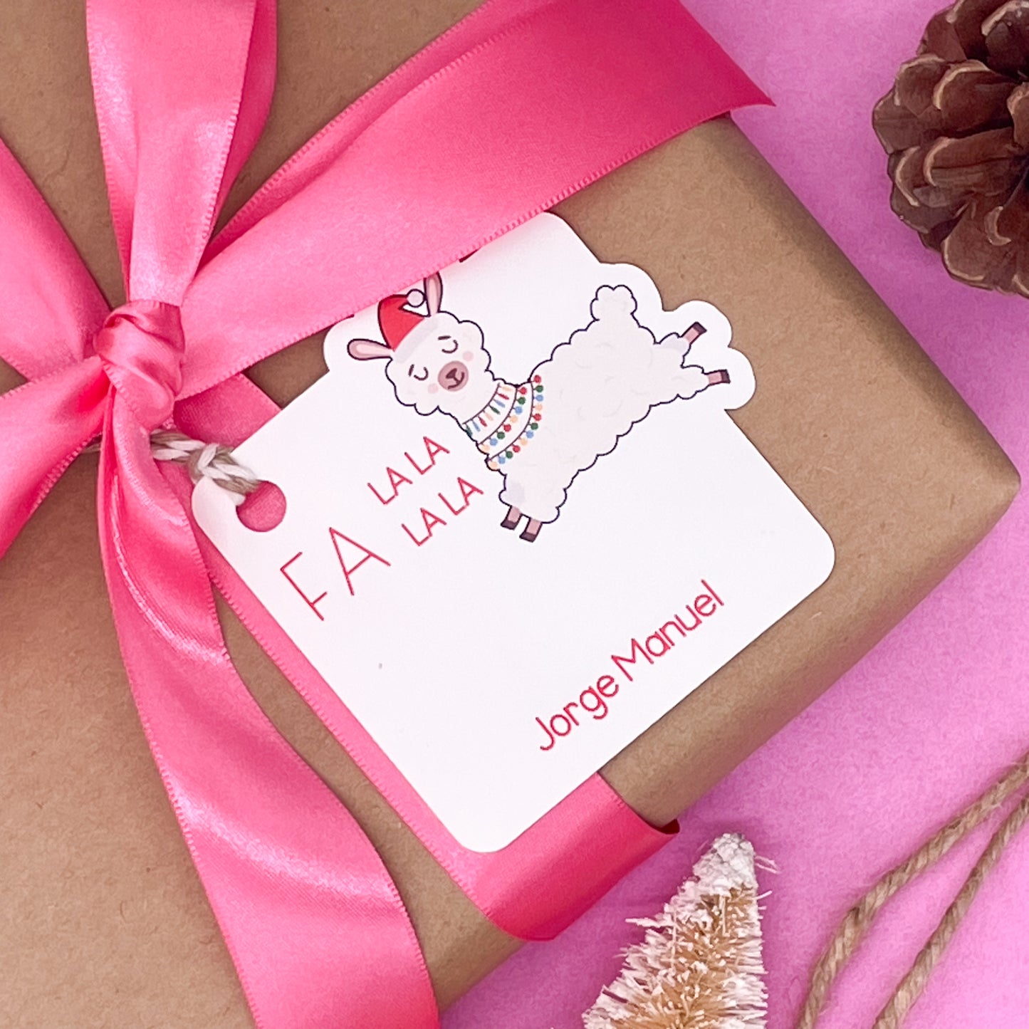 Fa La La Llama Christmas Gift Tags (Set of 12 Llama-Themed Tags)