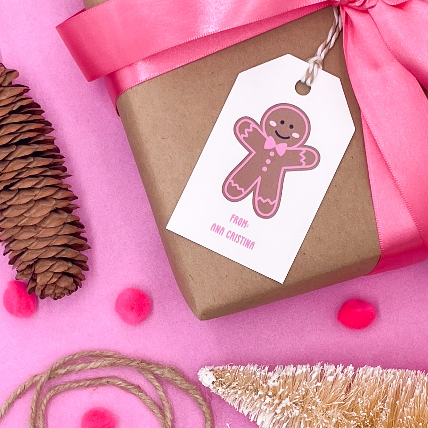 Pink Christmas Gift Tags (Set of 16 Festive Holiday Tags)