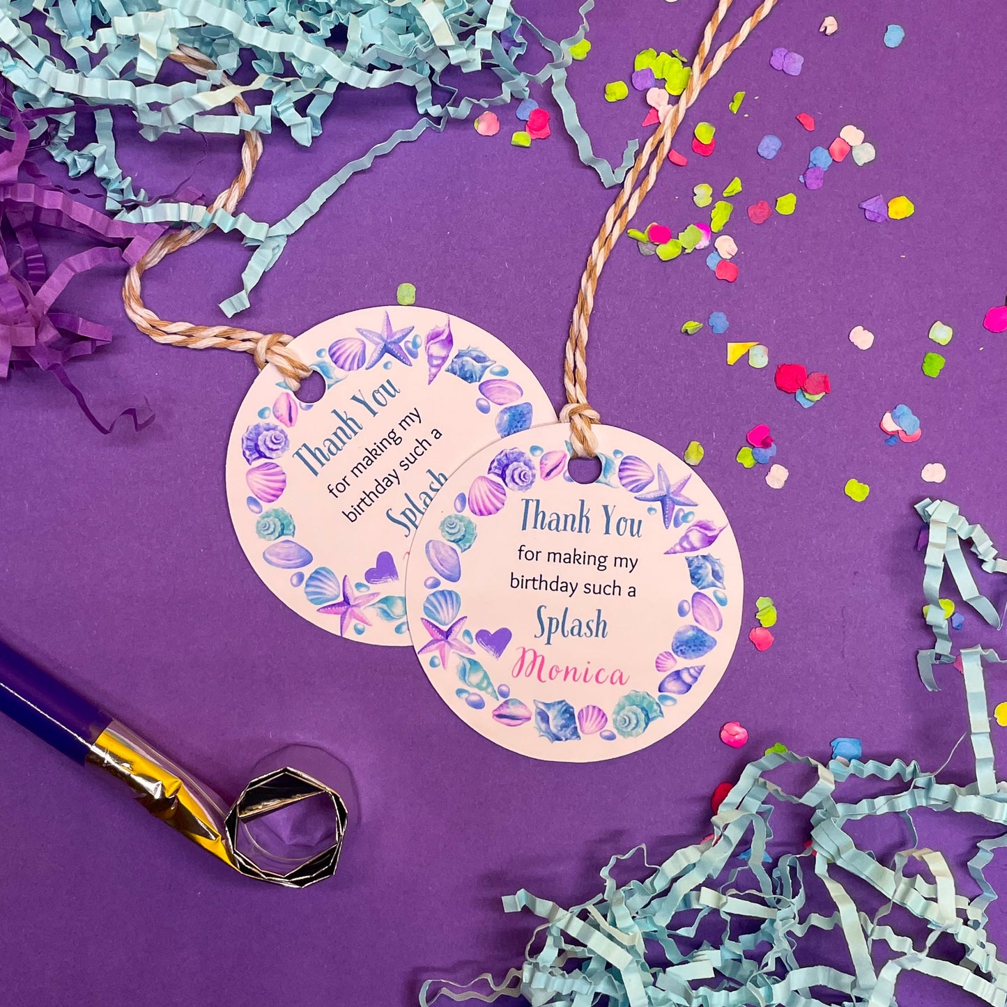 Mermaid Magic Birthday Party Bundle (Set of 12 Ocean-Themed Tags)