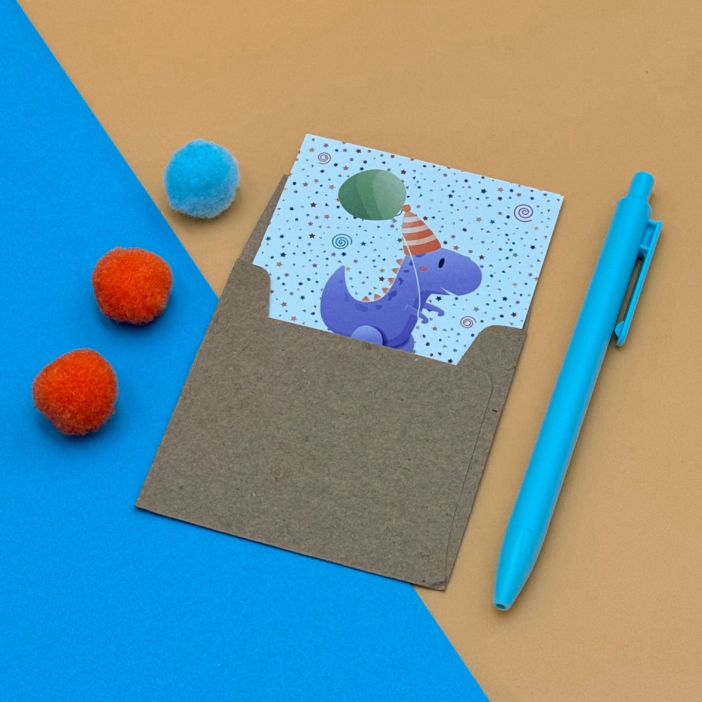 Dino Delight Party Greetings (Set of 3 Dino-Themed Cards)