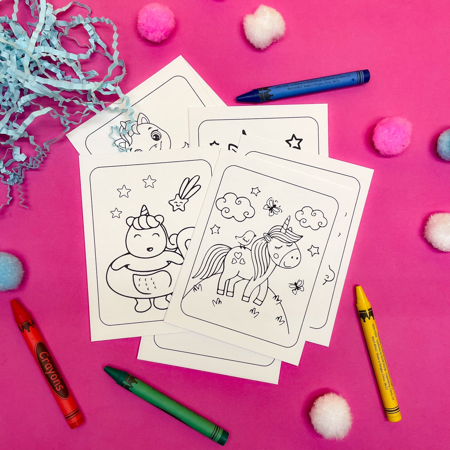 Sassy Unicorn Coloring Page (Set of 12)
