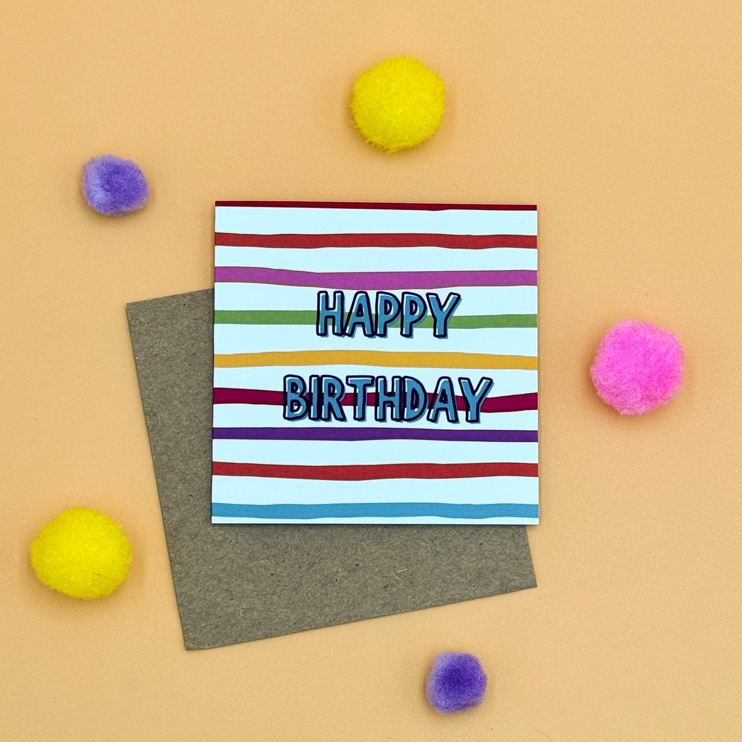 Stripey Birthday Cheer Cards (Set of 3 Festive Cards)
