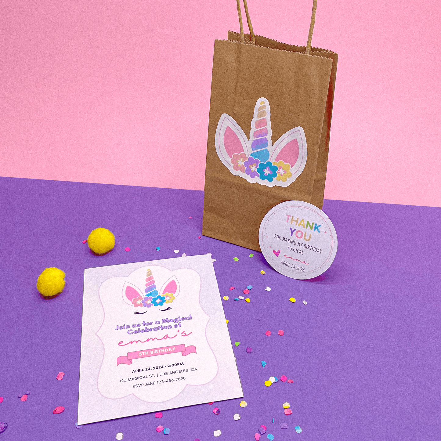 Sweet Unicorn Birthday Party Gift Tags (Set of 12 Magical Tags)