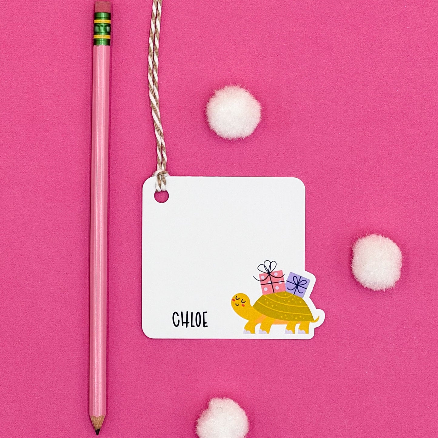 Slow and Steady Turtle Gift Tags (Set of 12 Turtle Party Tags)