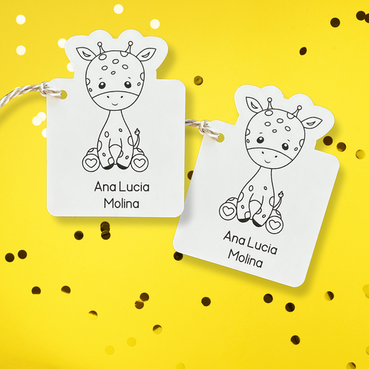 Baby Giraffe Safari Gift Tags (Set of 12 Custom Shower Tags)