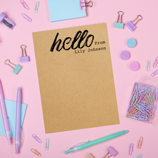 Hello From Personalized Note Cards (12-Pack) – Customizable Greeting Cards