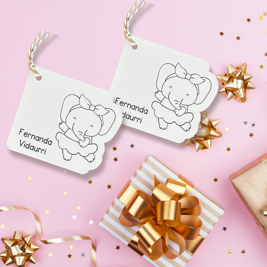 Ballet Elephant Gift Tags (Set of 12 Dance-Themed Tags)