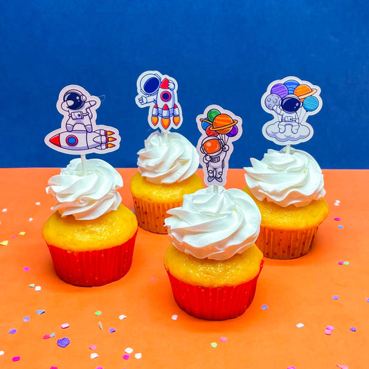 Galactic Cupcake Toppers (Set of 12 Space-Themed Toppers)