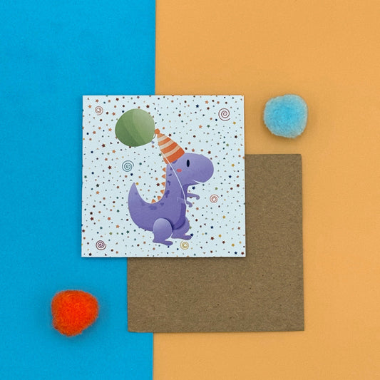 Dino Delight Party Greetings (Set of 3 Dino-Themed Cards)