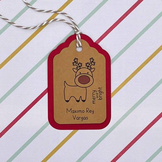 Charming Christmas Reindeer Gift Tags (Set of 16 Holiday Tags)