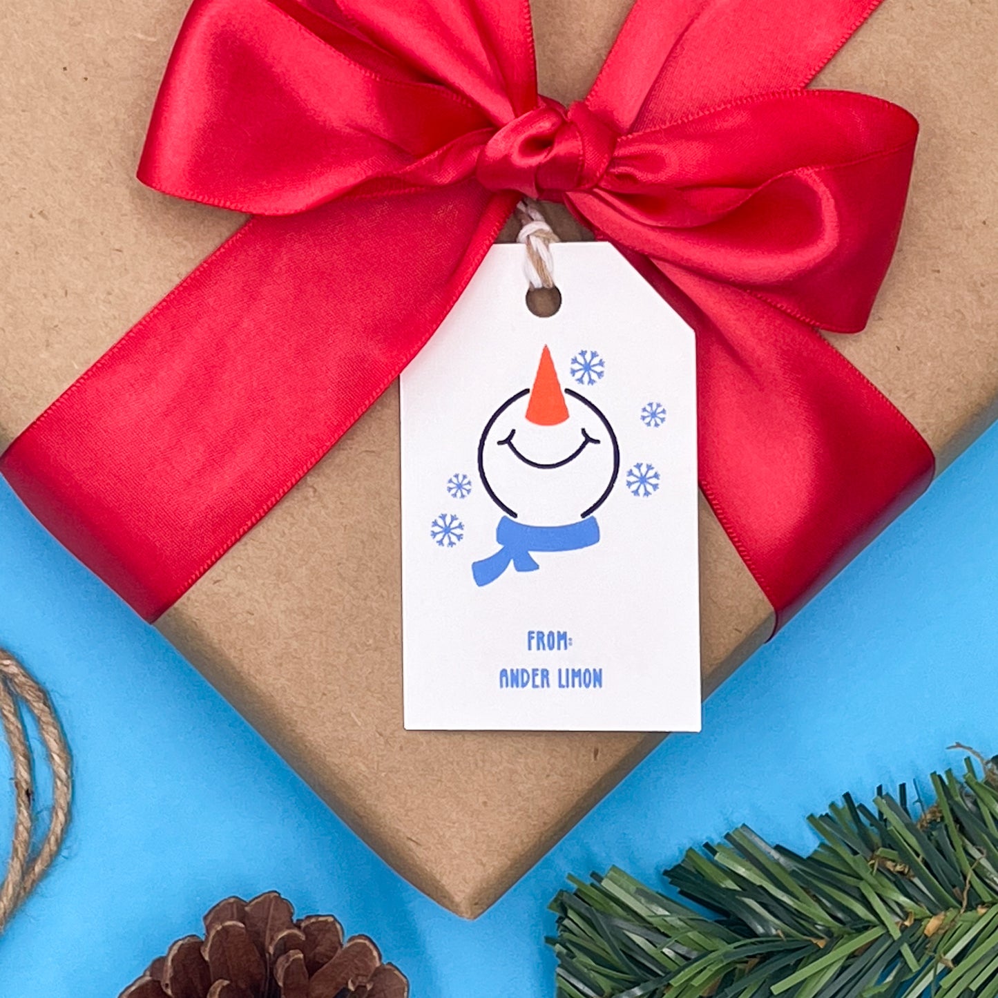 Blue Holiday Gift Tags (Set of 16 Winter-Themed Tags)