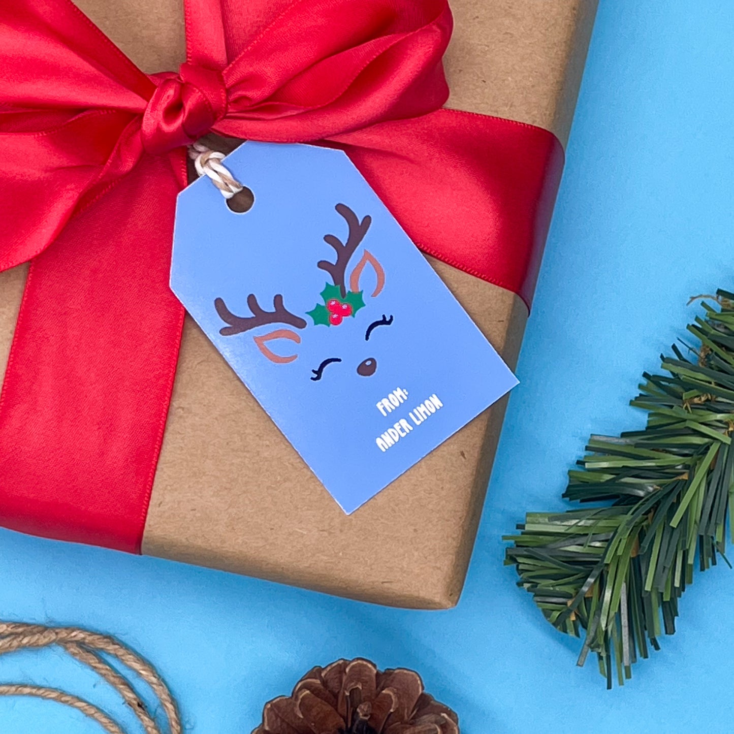 Blue Holiday Gift Tags (Set of 16)