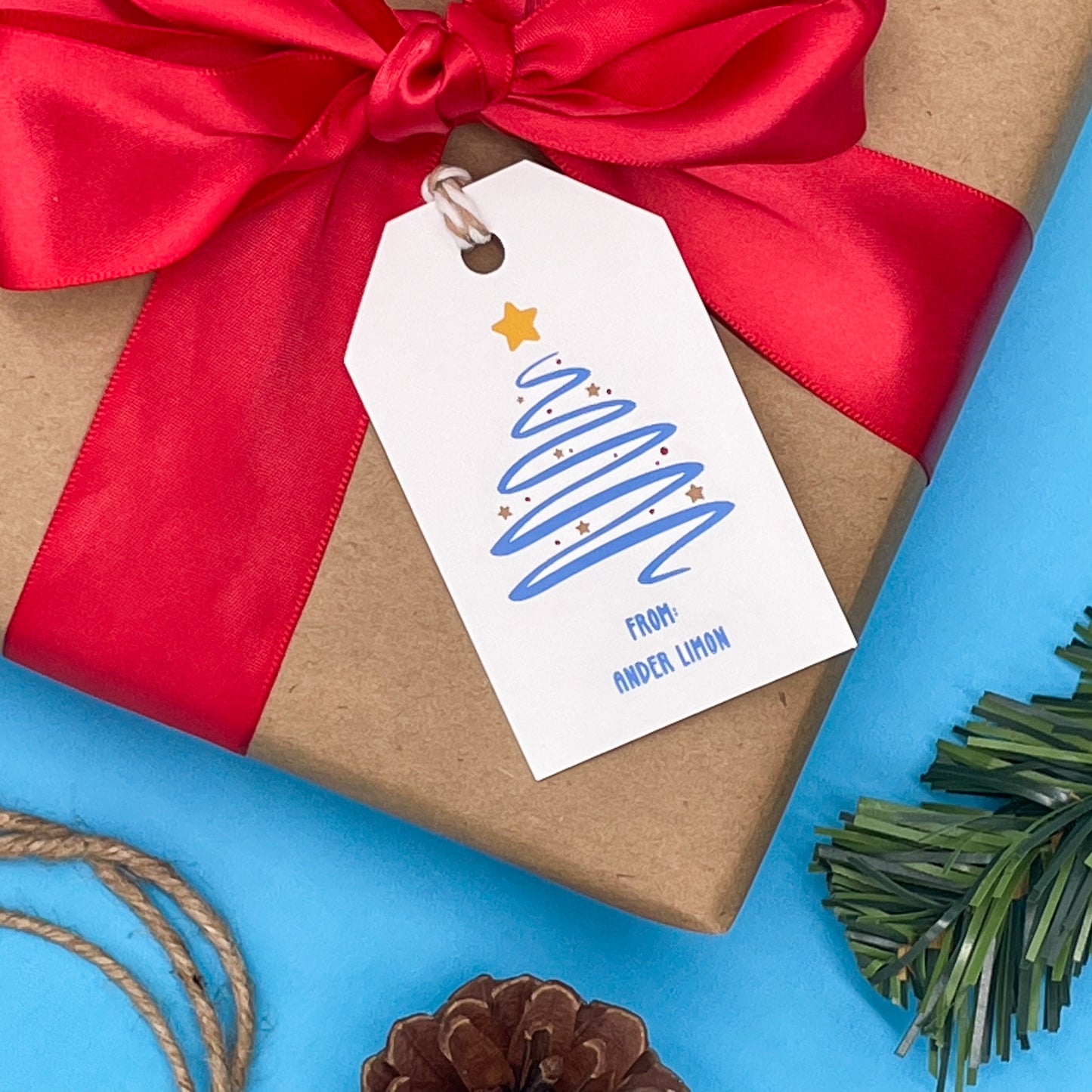 Blue Holiday Gift Tags (Set of 16)