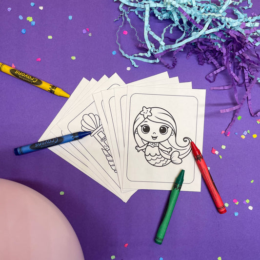 Mermaid Coloring Pages (Set of 12)