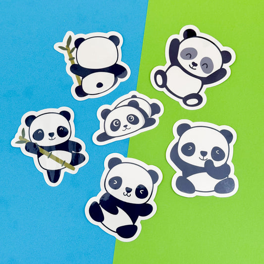 Cuddly Panda Vinyl Stockers (Set of 6)